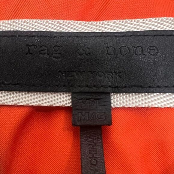 Rag & Bone Georgie Bomber Jacket Orange Nylon Technical Bomber Coat Size M - Picture 4 of 15